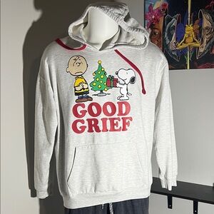Peanuts Light Gray Hoodie with Red Details